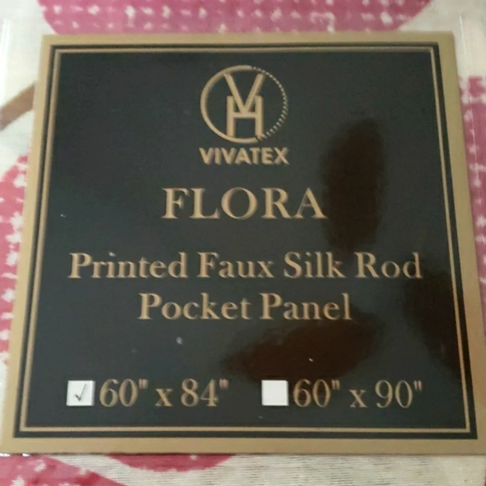 Vivatex Flora Printed Faux Silk Rod Pocket Panel Curtain 60